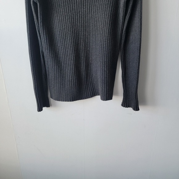 Lauren Ralph Lauren women's crewneck ribbed sweater size M long sleeve in gray - Picture 4 of 7